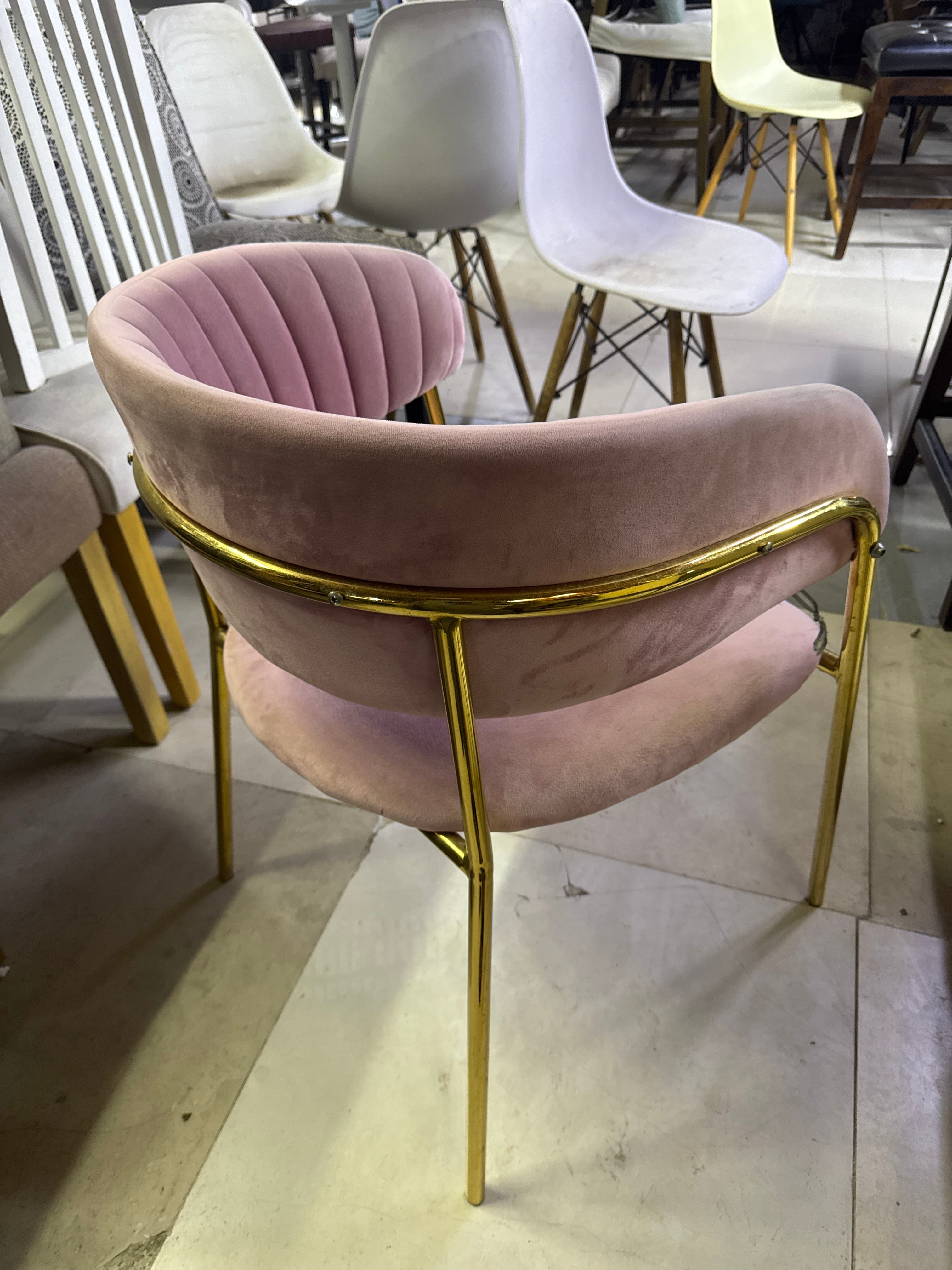 Pink Velvet Accent Chair 2