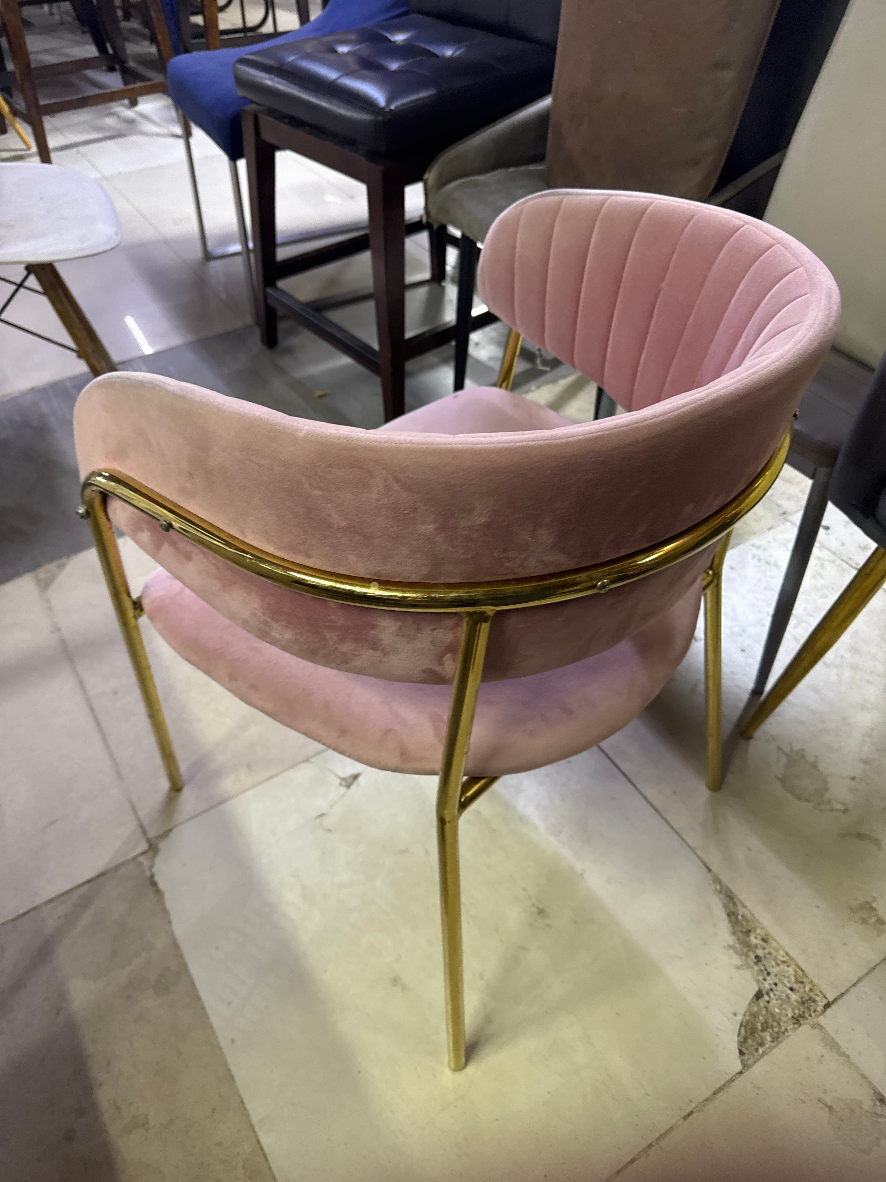 Pink Velvet Accent Chair 3
