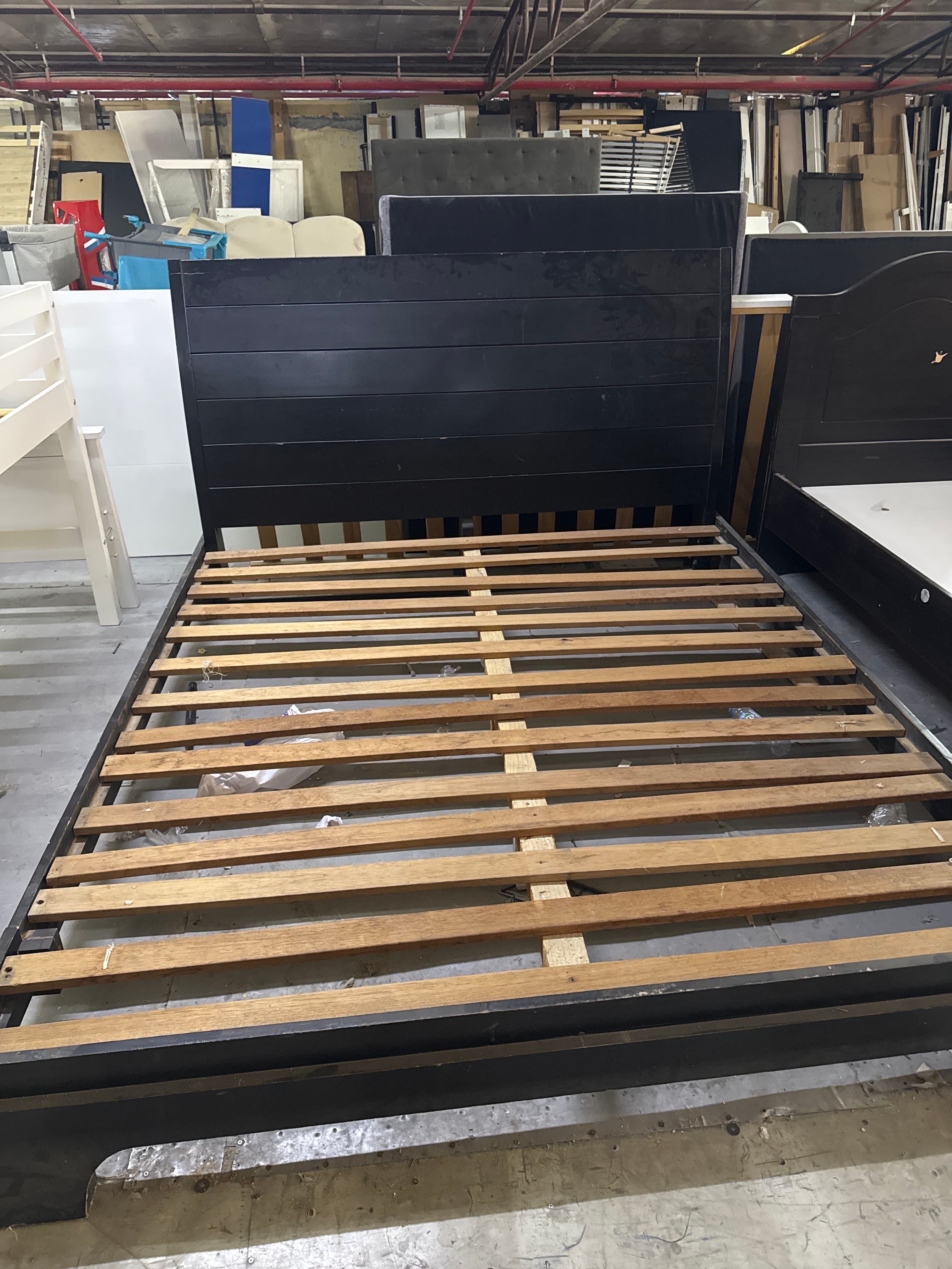 Black Wooden Bed Frame