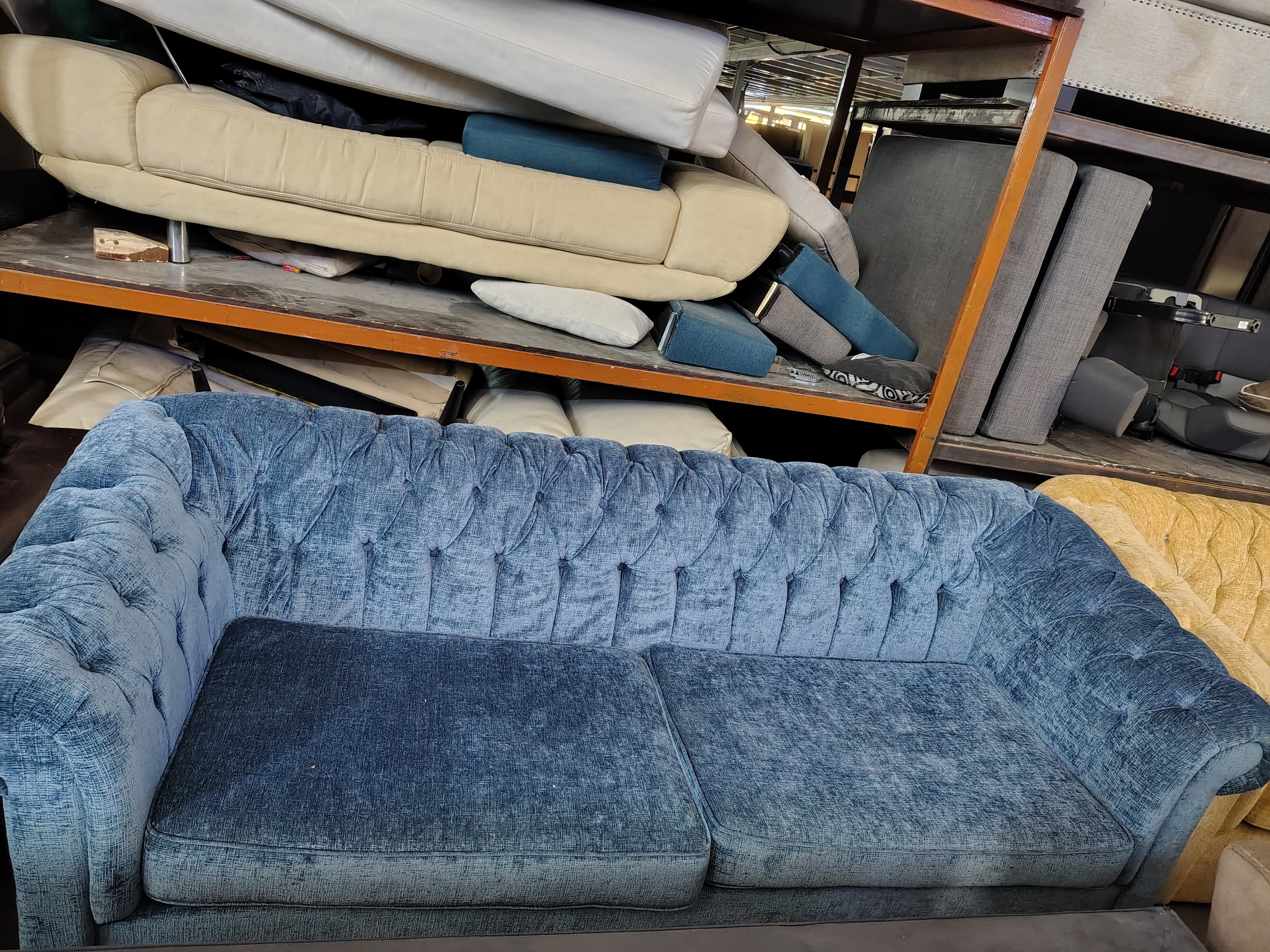 Blue Tufted Sofa 2