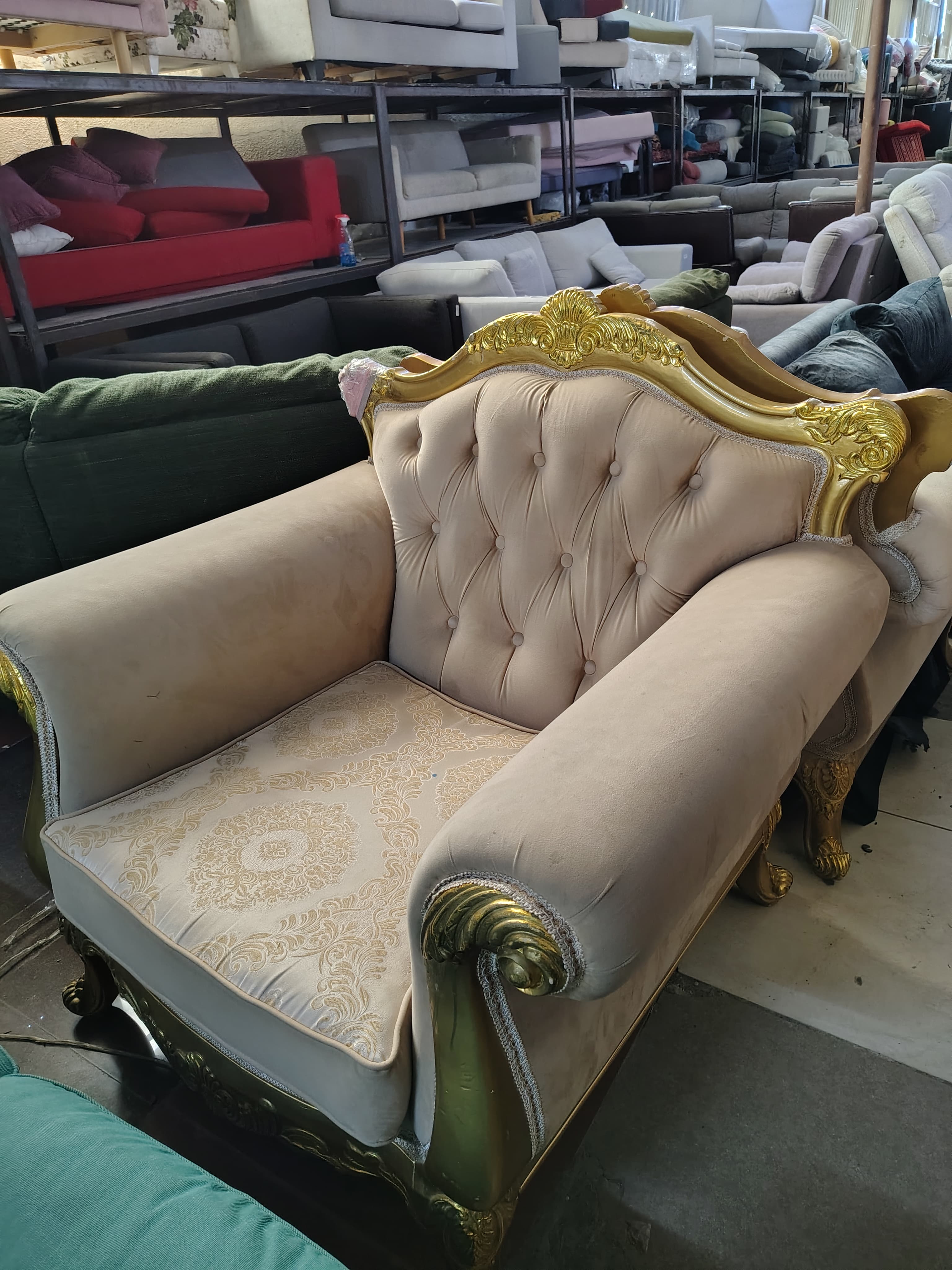 Ornate Tufted Armchair 3