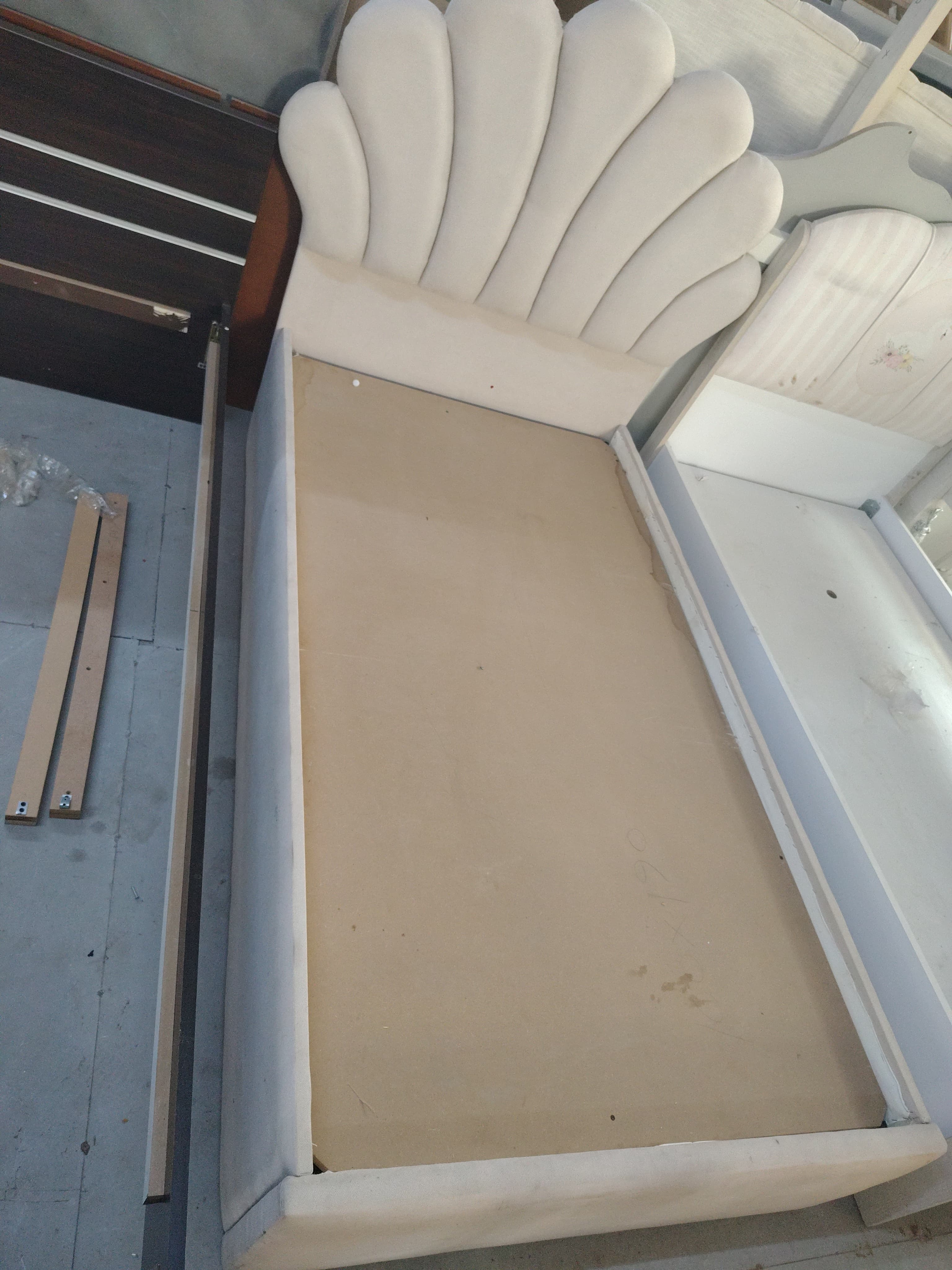 Single Bed Frame with Upholstered Headboard 2