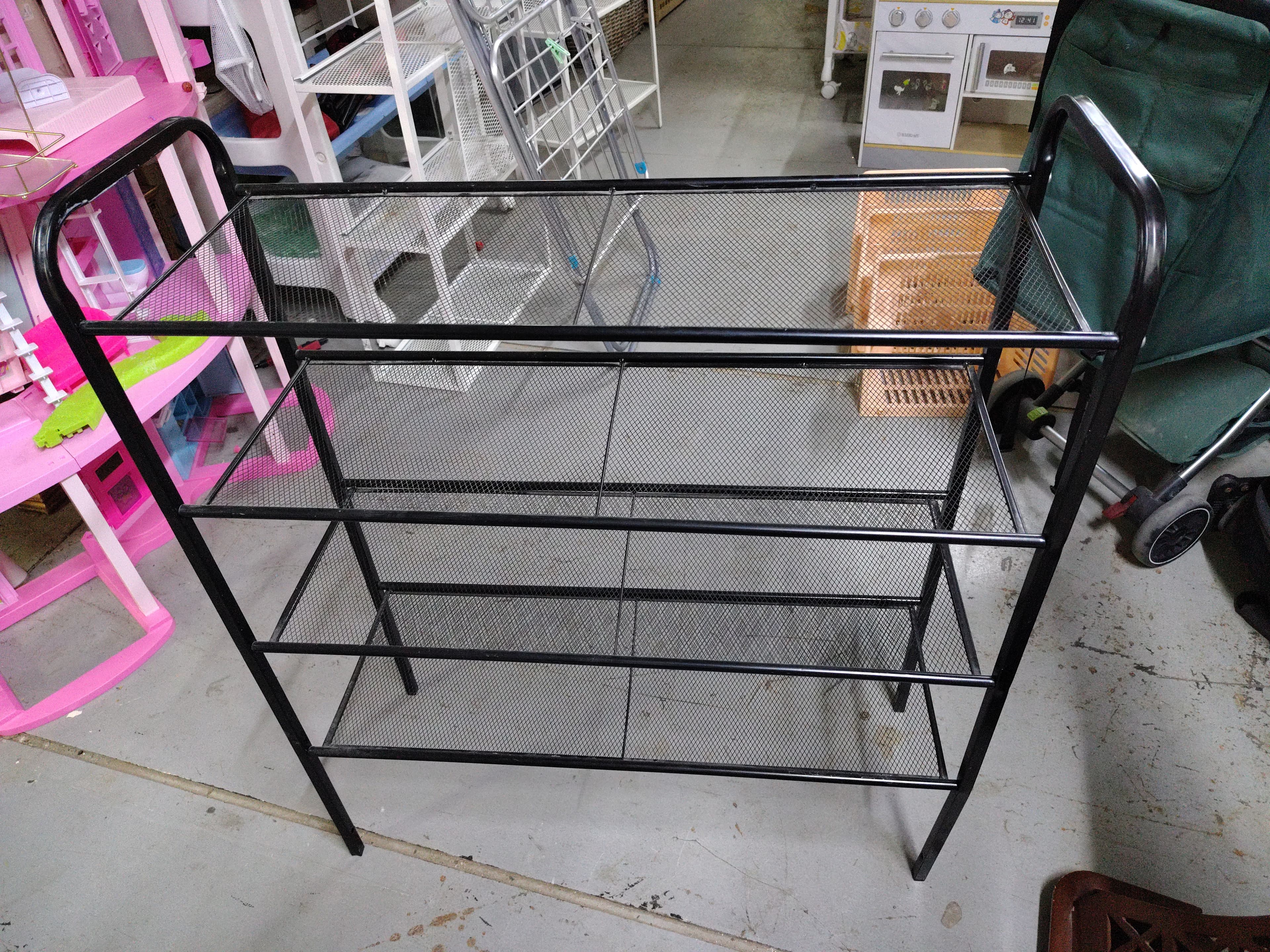 Black Mesh Shelving Unit