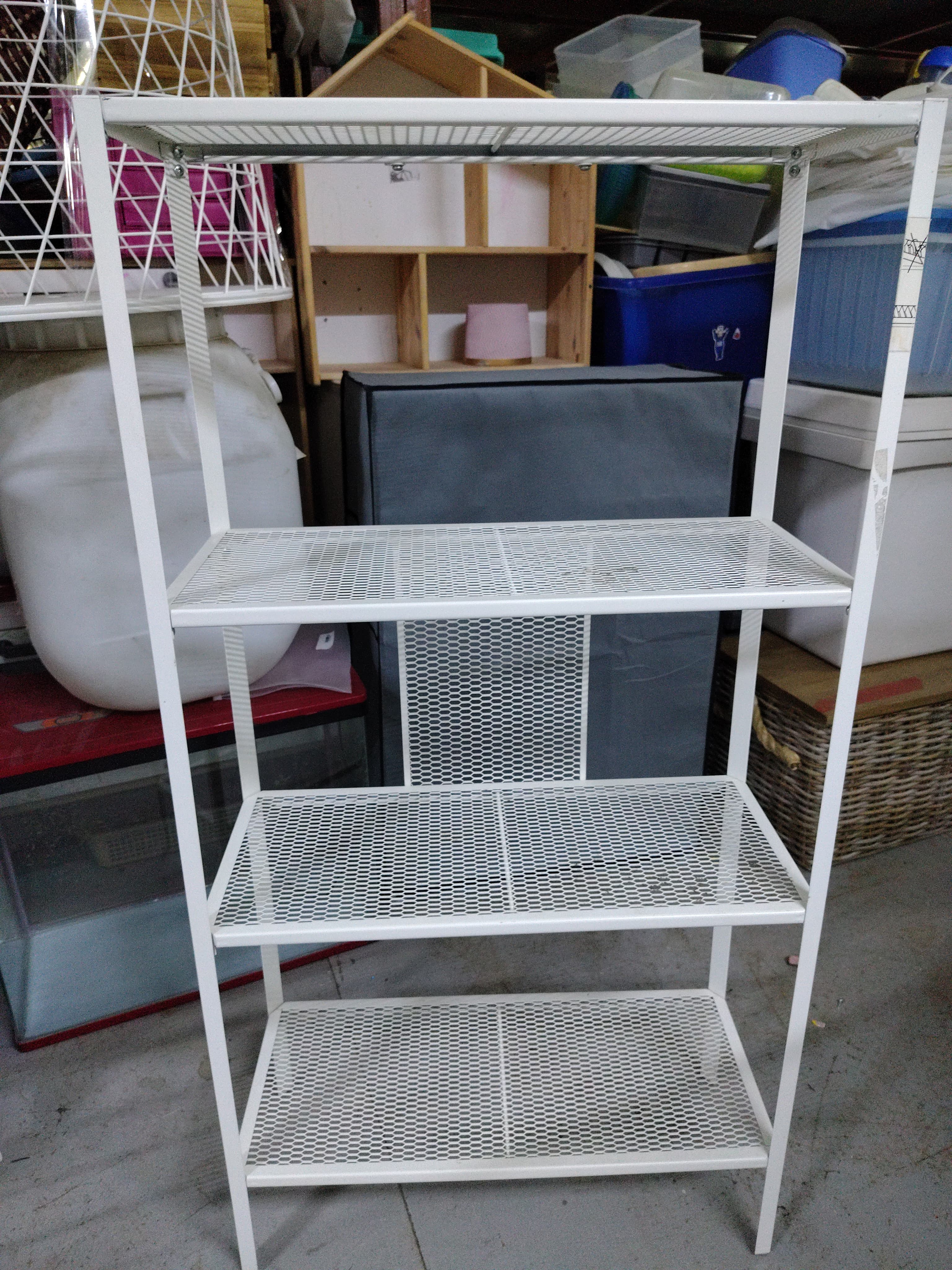 White 4-Tier Wire Shelf Unit