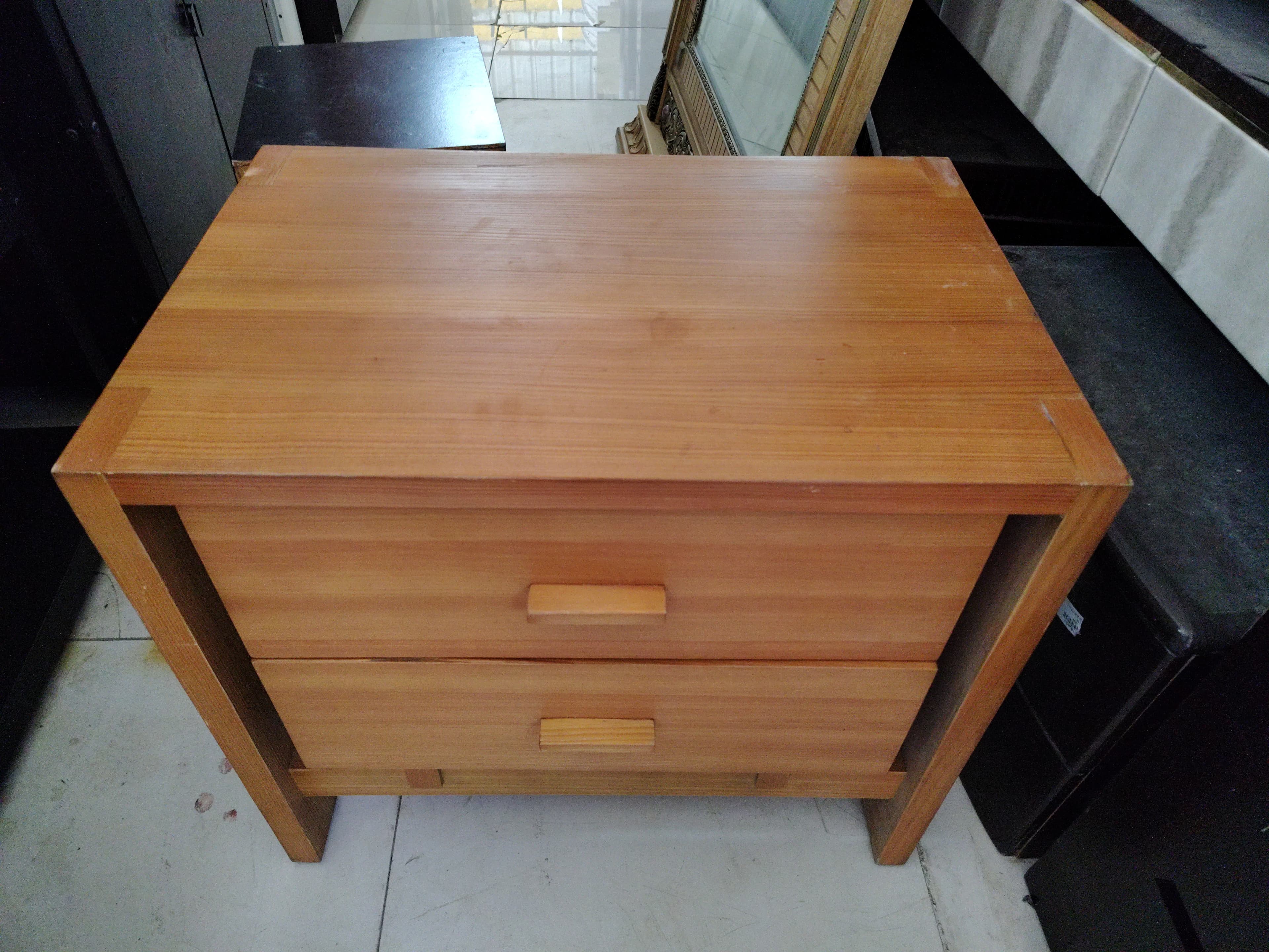 Wooden Nightstand with Two Drawers 2