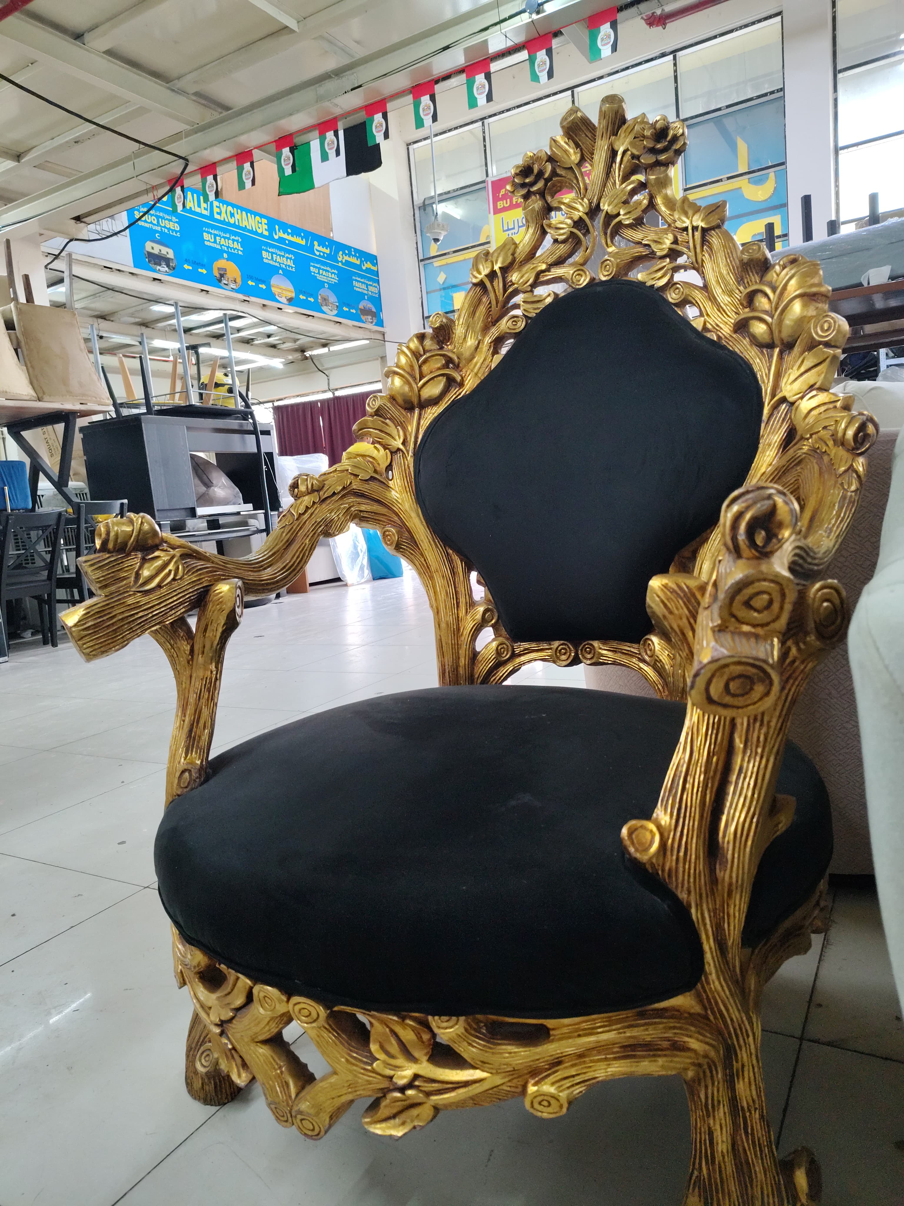 Ornate Gold Carved Armchair 2