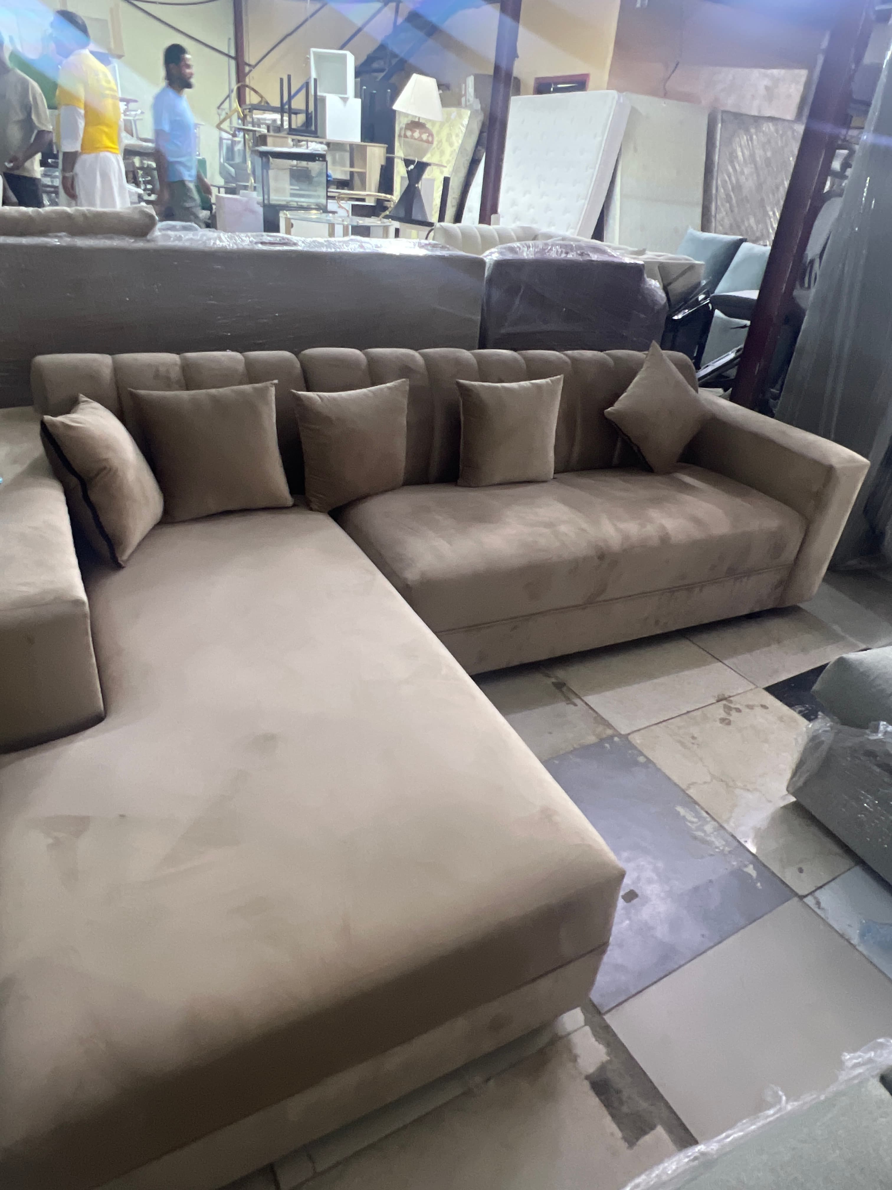 New Sectional Sofa L-Shape Beige 3