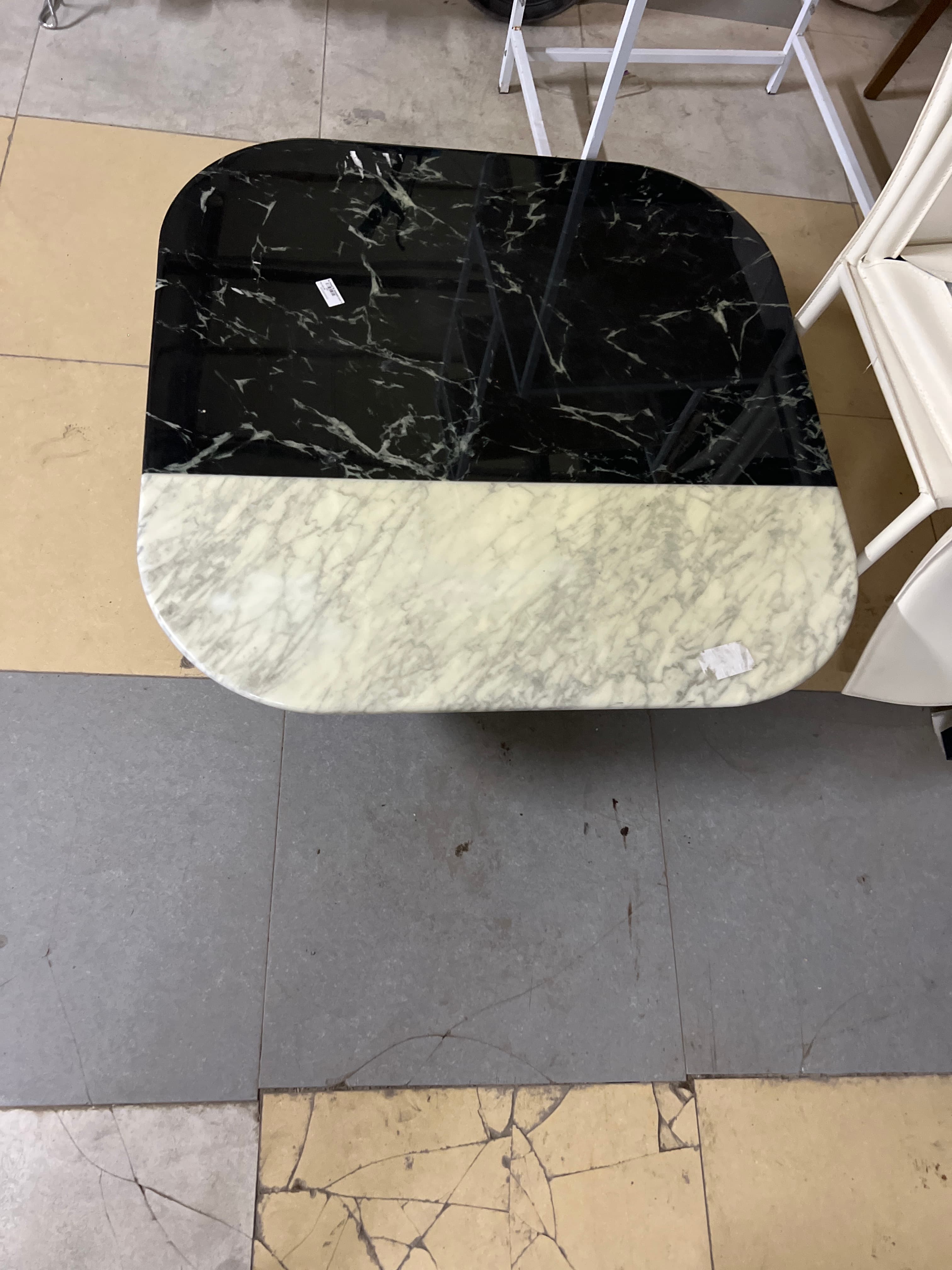 Used Home Center Coffee Table Black & White Marble 3