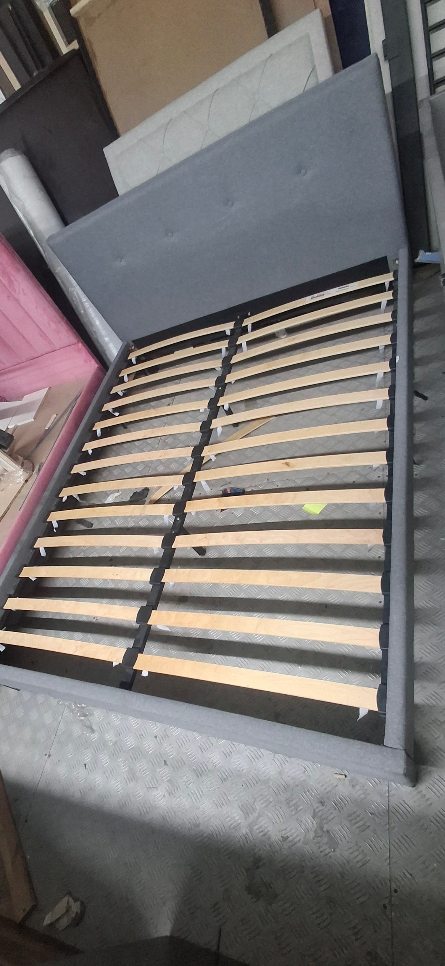 Used Double Bed Frame with Wooden Slats