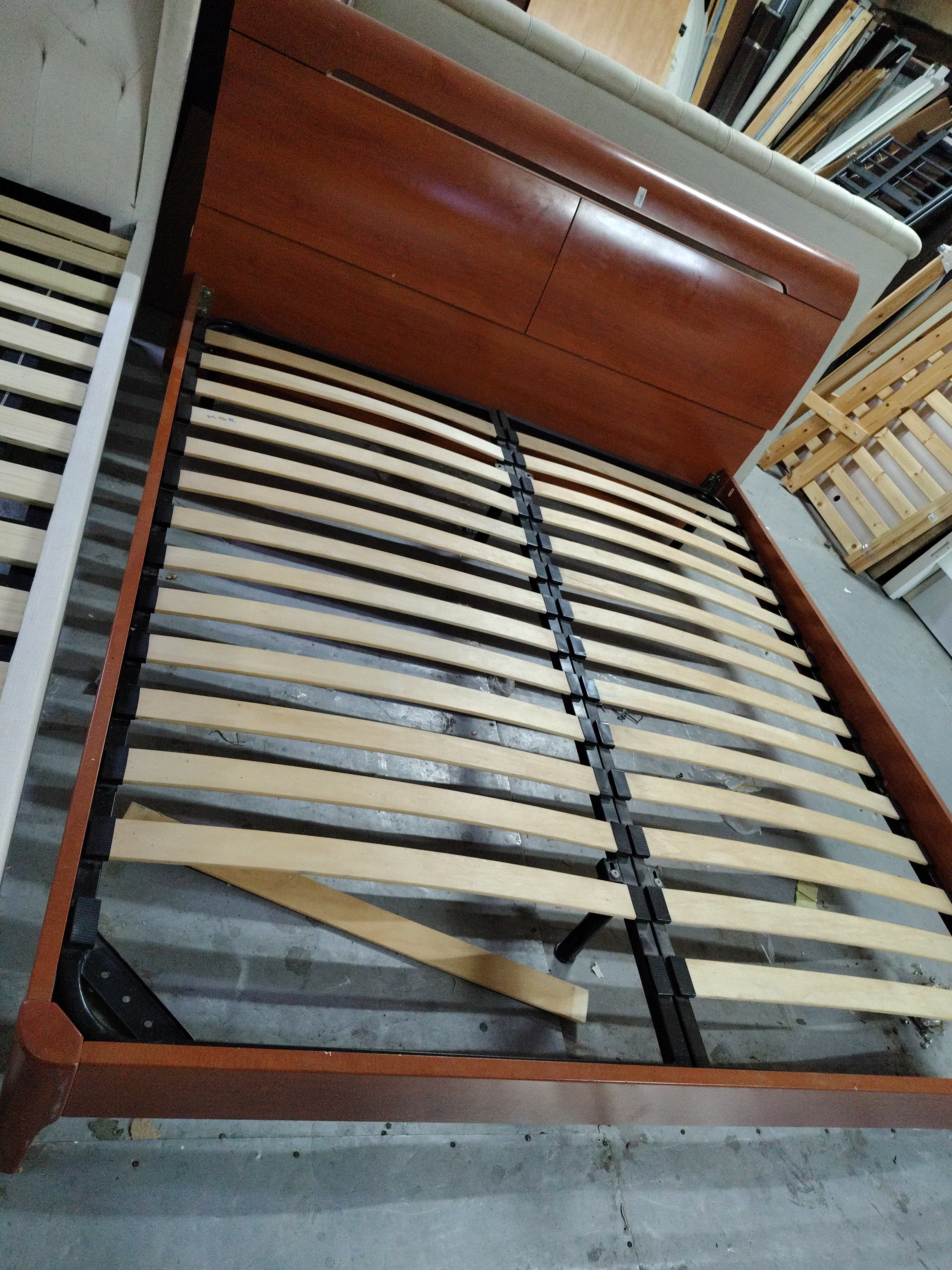 Wooden Platform Bed Frame with Headboard